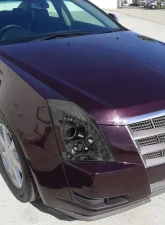 Spec-D  Projector Headlights w/ Bright White LED Bars (Glossy Black Housing/Smoke Lens) Cadillac CTS 2008-2014                                     - 2LHP-CTS08G-RS - Image 10