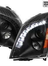 Spec-D Projector Headlights w/ LED Light Strip (Matte Black Housing/Clear Lens) Cadillac CTS 2008-2014                                     - 2LHP-CTS08JM-RS - Image 10