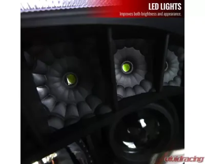 Spec-D Projector Headlights w/ LED Light Strip (Matte Black Housing/Clear Lens) Cadillac CTS 2008-2014 - 2LHP-CTS08JM-RS