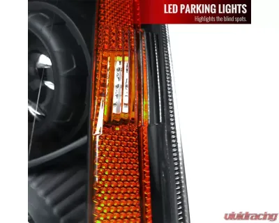 Spec-D Projector Headlights w/ LED Light Strip (Matte Black Housing/Clear Lens) Cadillac CTS 2008-2014 - 2LHP-CTS08JM-RS