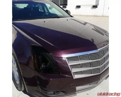 Spec-D  Projector Headlights w/ Bright White LED Bars (Black Housing/Smoke Lens) Cadillac CTS 2008-2014 - 2LHP-CTS08SM-RS
