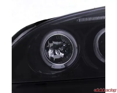 Spec-D Dual Halo Projector Headlights (Glossy Black Housing/Smoked Lens) Honda Civic 2001-2003 - 2LHP-CV01G-TM