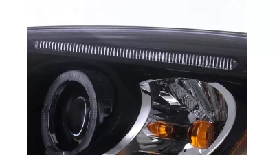 Spec-D Dual Halo Projector Headlights (Glossy Black Housing/Smoked Lens) Honda Civic 2001-2003                                     - 2LHP-CV01G-TM - Image 5
