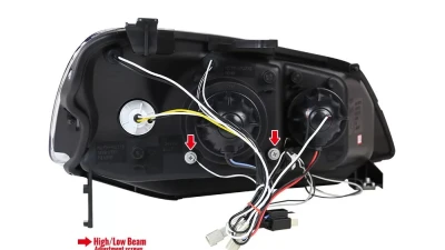 Spec-D Dual Halo Projector Headlights (Glossy Black Housing/Smoked Lens) Honda Civic 2001-2003                                     - 2LHP-CV01G-TM - Image 7