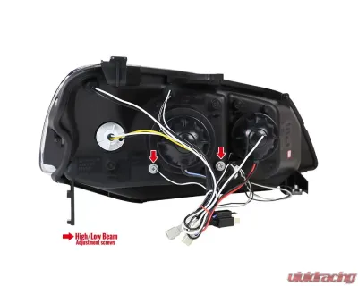 Spec-D Dual Halo Projector Headlights (Glossy Black Housing/Smoked Lens) Honda Civic 2001-2003 - 2LHP-CV01G-TM