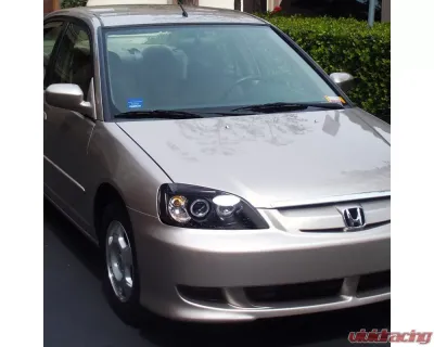 Spec-D Dual Halo Projector Headlights (Glossy Black Housing/Smoked Lens) Honda Civic 2001-2003 - 2LHP-CV01G-TM