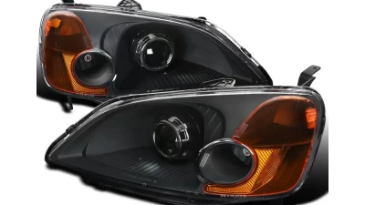 Spec-D Projector Headlights w/ H1 Bulbs (Matte Black Housing/Clear Lens) Honda Civic 2001-2003                                     - 2LHP-CV01JM-RS - Image 10