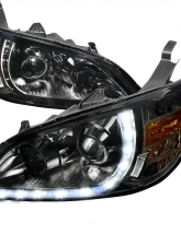 Spec-D Projector Headlights w/ R8 Style LED Light Strip (Chrome Housing/Smoked Lens) Honda Civic 2004-2005                                     - 2LHP-CV04G-8-RS - Image 10