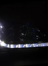 Spec-D Projector Headlights w/ R8 Style LED Light Strip (Chrome Housing/Smoked Lens) Honda Civic 2004-2005                                     - 2LHP-CV04G-8-RS - Image 2