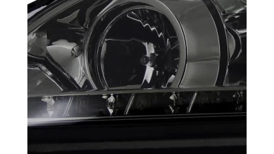 Spec-D Projector Headlights w/ R8 Style LED Light Strip (Chrome Housing/Smoked Lens) Honda Civic 2004-2005                                     - 2LHP-CV04G-8-RS - Image 6