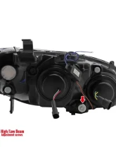 Spec-D Projector Headlights w/ R8 Style LED Light Strip (Chrome Housing/Smoked Lens) Honda Civic 2004-2005                                     - 2LHP-CV04G-8-RS - Image 8