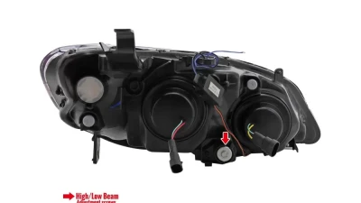 Spec-D Projector Headlights w/ R8 Style LED Light Strip (Chrome Housing/Smoked Lens) Honda Civic 2004-2005                                     - 2LHP-CV04G-8-RS - Image 8