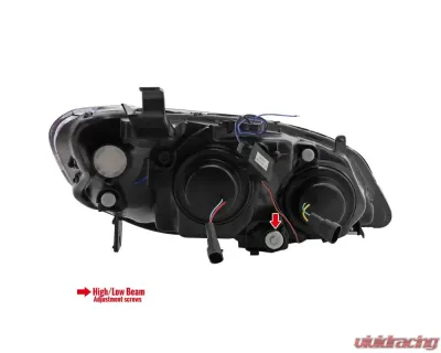 Spec-D Projector Headlights w/ R8 Style LED Light Strip (Chrome Housing/Smoked Lens) Honda Civic 2004-2005 - 2LHP-CV04G-8-RS