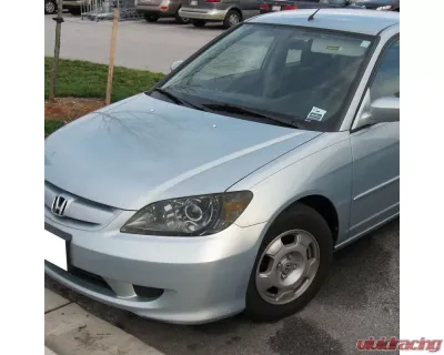 Spec-D Projector Headlights w/ R8 Style LED Light Strip (Chrome Housing/Smoked Lens) Honda Civic 2004-2005 - 2LHP-CV04G-8-RS