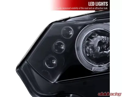 Spec-D Dual Halo Projector Headlights (Glossy Black Housing/Smoked Lens) Honda Civic 2006-2011 - 2LHP-CV062G-TM