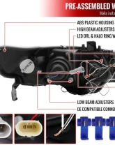 Spec-D Dual Halo Projector Headlights (Glossy Black Housing/Smoked Lens) Honda Civic 2006-2011                                     - 2LHP-CV062G-TM - Image 7