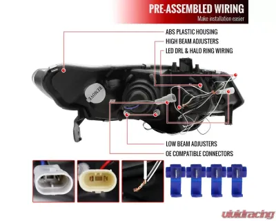 Spec-D Dual Halo Projector Headlights (Glossy Black Housing/Smoked Lens) Honda Civic 2006-2011 - 2LHP-CV062G-TM