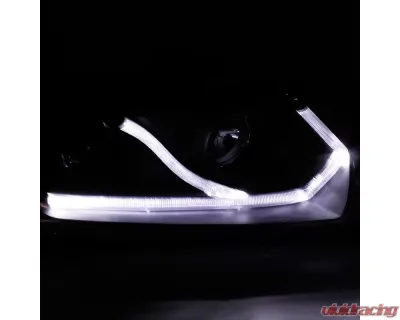 Spec-D Projector Headlights w/ LED Light Strip (Matte Black Housing/Clear Lens) Honda Civic 2006-2011 - 2LHP-CV062JM-RS