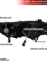 Spec-D Projector Headlights w/ LED Light Strip (Matte Black Housing/Clear Lens) Honda Civic 2006-2011                                     - 2LHP-CV062JM-RS - Image 7
