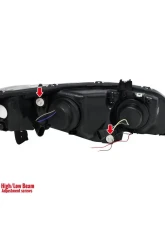 Spec-D Projector Headlights w/ R8 Style LED Light Strip (Matte Black Housing/Clear Lens) Honda Civic 2006-2011                                     - 2LHP-CV064JM-8-RS - Image 8