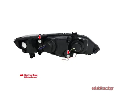 Spec-D Projector Headlights w/ R8 Style LED Light Strip (Matte Black Housing/Clear Lens) Honda Civic 2006-2011 - 2LHP-CV064JM-8-RS
