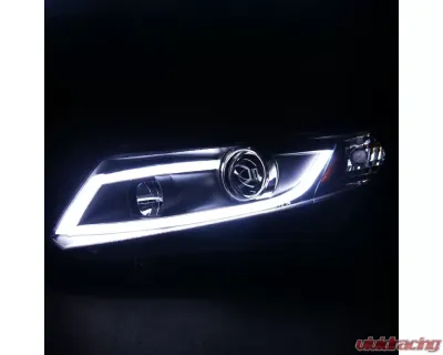Spec-D LED Bar Projector Headlights (Matte Black Housing/Clear Lens) Honda Civic 2012-2015 - 2LHP-CV12JM-8V2-TM