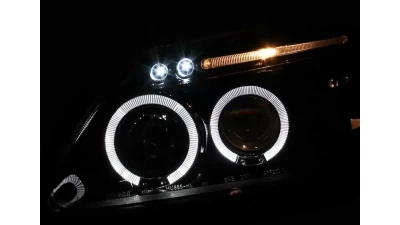 Spec-D Dual Halo Projector Headlights (Glossy Black Housing/Smoked Lens) Honda Civic 1996-1998                                     - 2LHP-CV96G-TM - Image 2