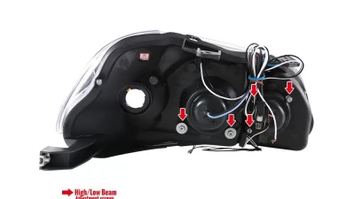 Spec-D Dual Halo Projector Headlights (Glossy Black Housing/Smoked Lens) Honda Civic 1996-1998                                     - 2LHP-CV96G-TM - Image 8