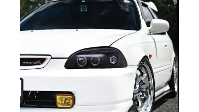 Spec-D Dual Halo Projector Headlights (Glossy Black Housing/Smoked Lens) Honda Civic 1996-1998                                     - 2LHP-CV96G-TM - Image 10