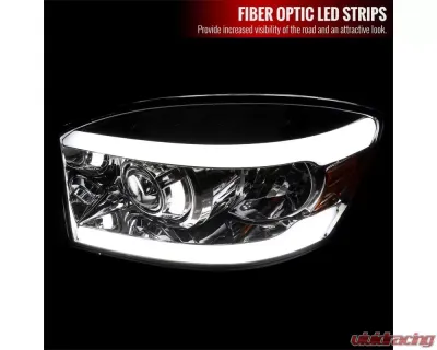 Spec-D LED Tube Projector Headlights (Chrome Housing/Clear Lens) Dodge Ram 2006-2009 - 2LHP-DGP06-G3-GO