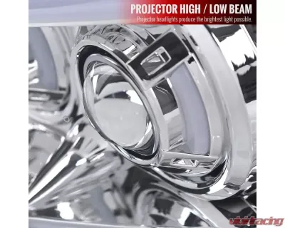 Spec-D LED Tube Projector Headlights (Chrome Housing/Clear Lens) Dodge Ram 2006-2009 - 2LHP-DGP06-G3-GO
