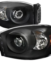 Spec-D Retro Style Projector Headlights (Matte Black Housing/Clear Lens) Dodge Ram 2006-2009                                     - 2LHP-DGP06JM-RS - Image 10