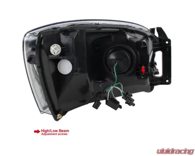 Spec-D Retro Style Projector Headlights (Matte Black Housing/Clear Lens) Dodge Ram 2006-2009 - 2LHP-DGP06JM-RS