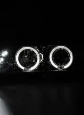 Spec-D Dual Halo Projector Headlights w/ LED Accent Lights (Chrome Housing/Clear Lens) BMW E39 1996-2003                                     - 2LHP-E3997-TM - Image 2