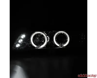 Spec-D Dual Halo Projector Headlights w/ LED Accent Lights (Chrome Housing/Clear Lens) BMW E39 1996-2003 - 2LHP-E3997-TM