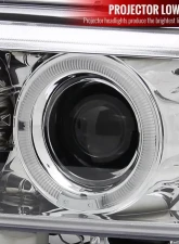 Spec-D Dual Halo Projector Headlights w/ LED Accent Lights (Chrome Housing/Clear Lens) BMW E39 1996-2003                                     - 2LHP-E3997-TM - Image 3
