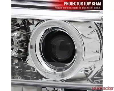 Spec-D Dual Halo Projector Headlights w/ LED Accent Lights (Chrome Housing/Clear Lens) BMW E39 1996-2003 - 2LHP-E3997-TM