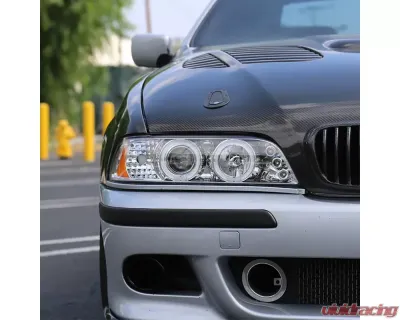 Spec-D Dual Halo Projector Headlights w/ LED Accent Lights (Chrome Housing/Clear Lens) BMW E39 1996-2003 - 2LHP-E3997-TM