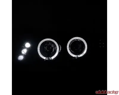 Spec-D Dual Halo Projector Headlights w/ LED Accent Lights (Glossy Black Housing/Smoke Lens) BMW E39 1996-2003 - 2LHP-E3997G-TM