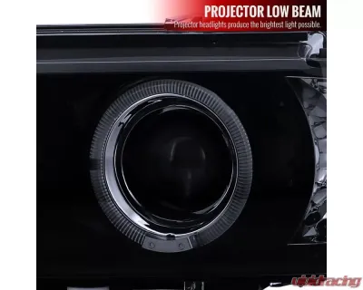 Spec-D Dual Halo Projector Headlights w/ LED Accent Lights (Glossy Black Housing/Smoke Lens) BMW E39 1996-2003 - 2LHP-E3997G-TM