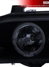 Spec-D Dual Halo Projector Headlights w/ LED Accent Lights (Glossy Black Housing/Smoke Lens) BMW E39 1996-2003                                     - 2LHP-E3997G-TM - Image 4