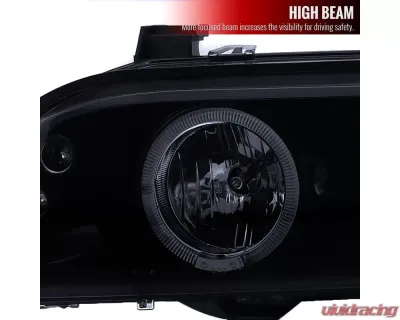 Spec-D Dual Halo Projector Headlights w/ LED Accent Lights (Glossy Black Housing/Smoke Lens) BMW E39 1996-2003 - 2LHP-E3997G-TM