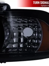Spec-D Dual Halo Projector Headlights w/ LED Accent Lights (Glossy Black Housing/Smoke Lens) BMW E39 1996-2003                                     - 2LHP-E3997G-TM - Image 5