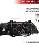 Spec-D Dual Halo Projector Headlights w/ LED Accent Lights (Glossy Black Housing/Smoke Lens) BMW E39 1996-2003                                     - 2LHP-E3997G-TM - Image 7