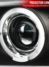 Spec-D Dual Halo Projector Headlights w/ LED Accent Lights (Matte Black Housing/Clear Lens) BMW E39 1996-2003                                     - 2LHP-E3997JM-TM - Image 3