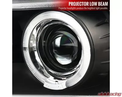Spec-D Dual Halo Projector Headlights w/ LED Accent Lights (Matte Black Housing/Clear Lens) BMW E39 1996-2003 - 2LHP-E3997JM-TM