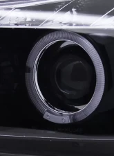 Spec-D Dual Halo Projector Headlights w/ LED Light Strip & Turn Signal Lights (Glossy Black/Smoke Lens) BMW E90 2006-2008                                     - 2LHP-E9005G-8V2-TM - Image 3