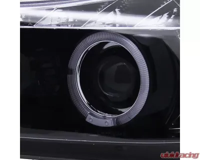 Spec-D Dual Halo Projector Headlights w/ LED Light Strip & Turn Signal Lights (Glossy Black/Smoke Lens) BMW E90 2006-2008 - 2LHP-E9005G-8V2-TM