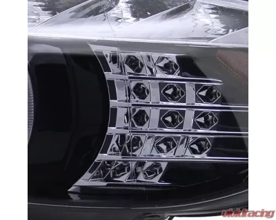 Spec-D Dual Halo Projector Headlights w/ LED Light Strip & Turn Signal Lights (Glossy Black/Smoke Lens) BMW E90 2006-2008 - 2LHP-E9005G-8V2-TM