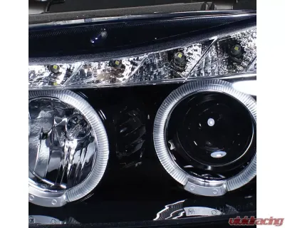 Spec-D Dual Halo Projector Headlights w/ LED Light Strip & Turn Signal Lights (Glossy Black/Smoke Lens) BMW E90 2006-2008 - 2LHP-E9005G-8V2-TM